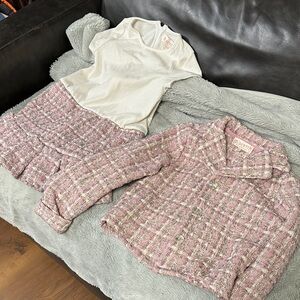 Biscotti Pink and White Kids Casual Dress Set